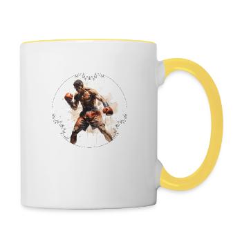 When it comes to boxing, there are clear rules - Contrasting Mug - white/yellow - Right