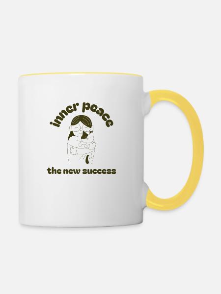 Innerer Frieden - Tasse zweifarbig - Weiß/Gelb