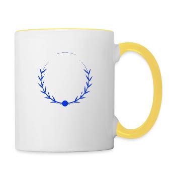resilient courage cool bungee jumping safety bday - Tasse zweifarbig - Weiß/Gelb - Rechts