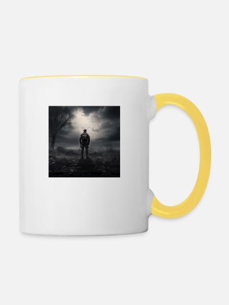 Soldat - Tasse zweifarbig - Weiß/Gelb