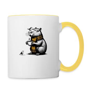 Coffeebara - Tasse zweifarbig - Weiß/Gelb - Rechts