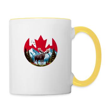 Kanada 2 - Tasse zweifarbig - Weiß/Gelb - Rechts
