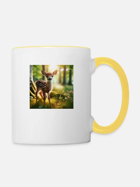 fawn 1 - Tasse zweifarbig - Weiß/Gelb