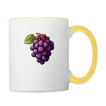 Weinreben dunkel - Tasse zweifarbig - Weiß/Gelb - Rechts