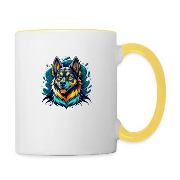 German Shepherd - Contrasting Mug - white/yellow - Right