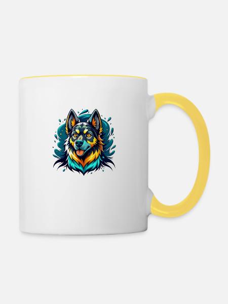 German Shepherd - Tasse zweifarbig - Weiß/Gelb