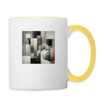 Abstract Art 2 - Contrasting Mug - white/yellow - Right