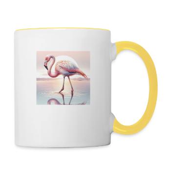 Flamant - Mug contrasté - blanc/jaune - Droite