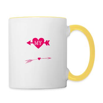 J’aime ma copine - Mug contrasté - blanc/jaune - Droite