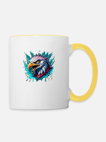 eagle - Tasse zweifarbig - Weiß/Gelb