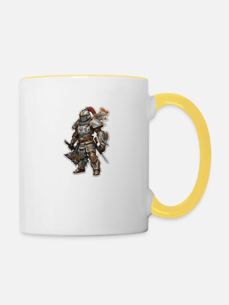Ritter Fantasie - Tasse zweifarbig - Weiß/Gelb