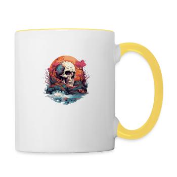 Psychedelic Reverie – Immerse yourself in a world - Contrasting Mug - white/yellow - Right