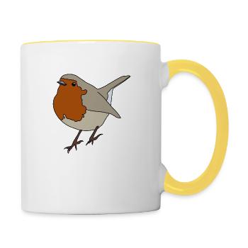 Rouge-gorge - Mug contrasté - blanc/jaune - Droite