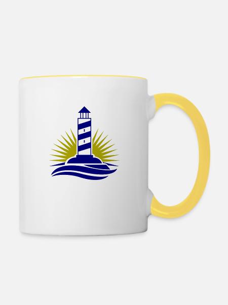 lighthouse 01 - Tasse zweifarbig - Weiß/Gelb