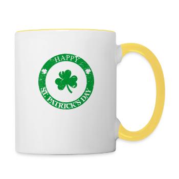 Happy St Patricks day - Contrasting Mug - white/yellow - Right