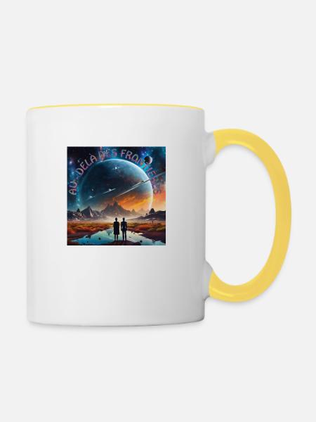 Jenseits der Grenzen - Tasse zweifarbig - Weiß/Gelb