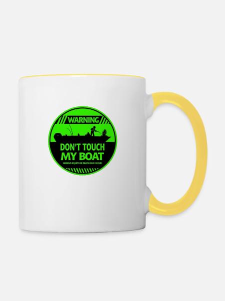 Warnung vor Booten - Tasse zweifarbig - Weiß/Gelb