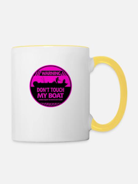 Warnung vor Booten - Tasse zweifarbig - Weiß/Gelb