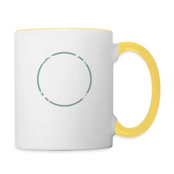 idée de cadeau d’écoute de battement de cœur - Mug contrasté - blanc/jaune - Droite