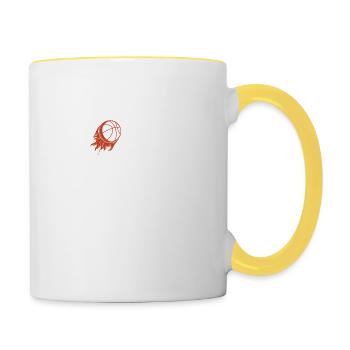 Basket-ball - Mug contrasté - blanc/jaune - Droite