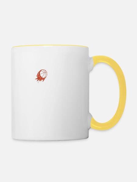 Basketball - Tasse zweifarbig - Weiß/Gelb