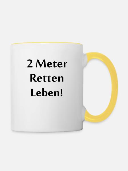 Marathon Running Jogging - Tasse zweifarbig - Weiß/Gelb