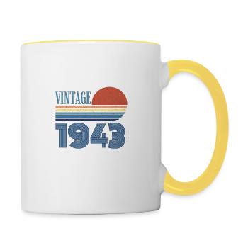 Jahrgang 1943 - Tasse zweifarbig - Weiß/Gelb - Rechts