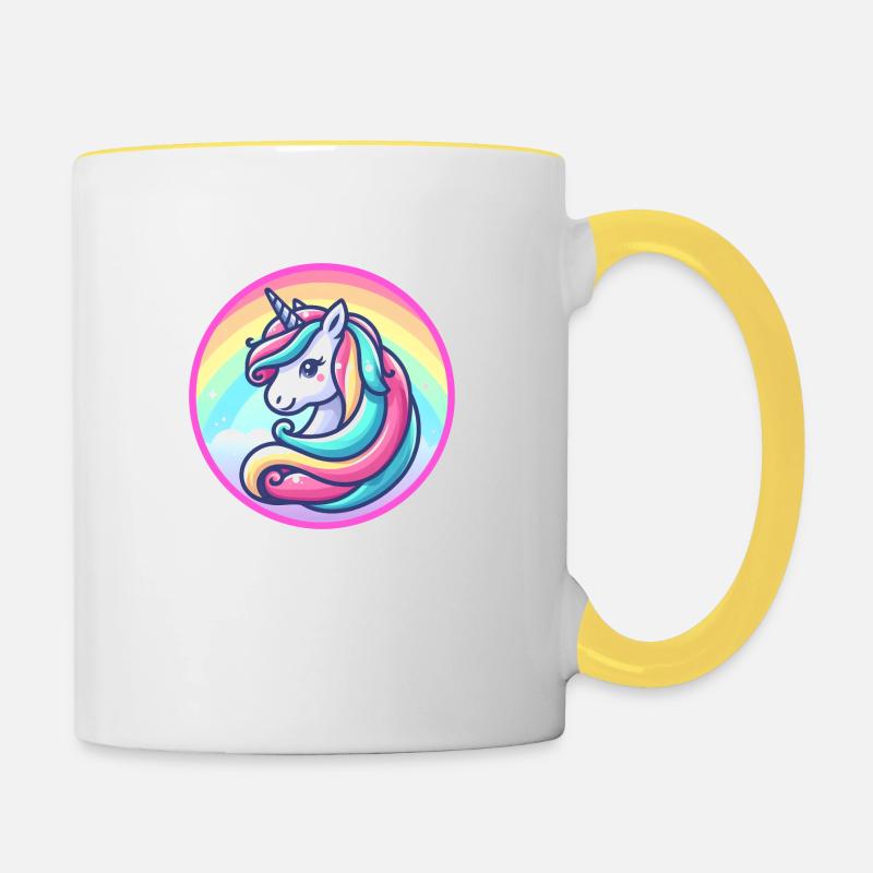 Licorne - Mug contrasté - blanc/jaune