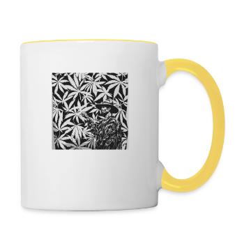 Fumer de l’herbe Cannabis Fumer du cannabis Trip Dream Joint - Mug contrasté - blanc/jaune - Droite