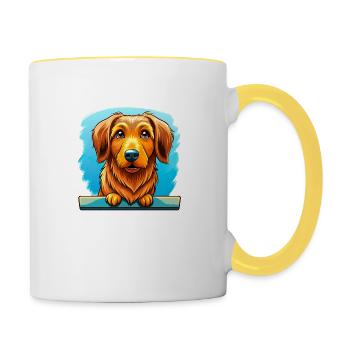 Eager Nova Scotia Duck Tolling Retriever Dock Divi - Contrasting Mug - white/yellow - Right