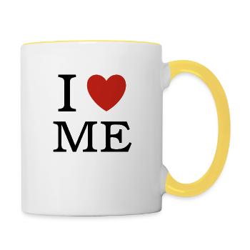 I ❤ ME (I love me) - Mug contrasté - blanc/jaune - Droite