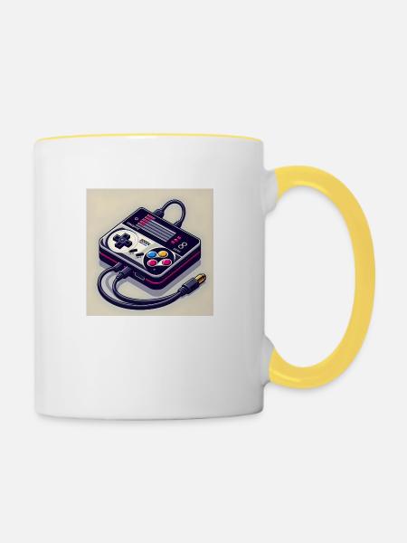 Joystick 12 - Tasse zweifarbig - Weiß/Gelb