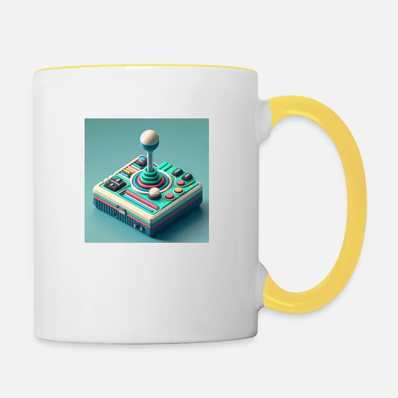 Joystick 7 - Tasse zweifarbig - Weiß/Gelb