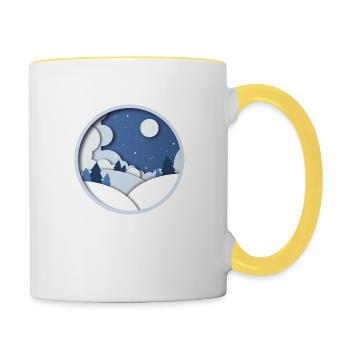 COUPE HIVERNALE - Mug contrasté - blanc/jaune - Droite