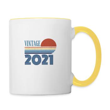 Vintage 2021 - Contrasting Mug - white/yellow - Right