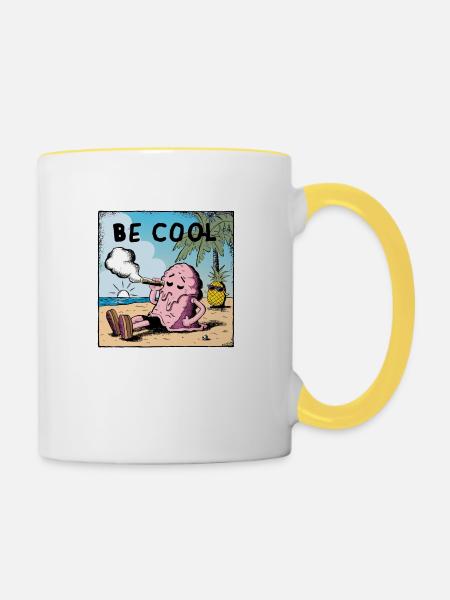 Be Cool Icecream - Tasse zweifarbig - Weiß/Gelb