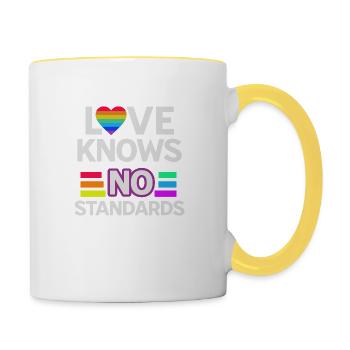 Inclusive Love Diverse Unconditional Lovers Queer - Contrasting Mug - white/yellow - Right