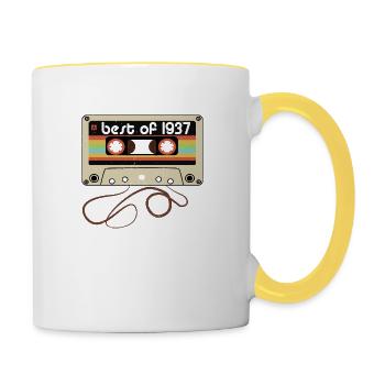 Millésime légendaire 1937 - Mug contrasté - blanc/jaune - Droite