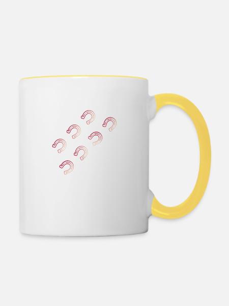 Hufeisen - Tasse zweifarbig - Weiß/Gelb