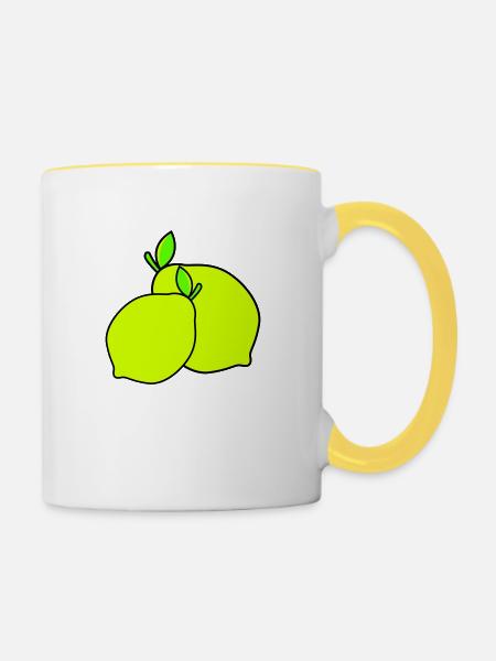 zitronen - Tasse zweifarbig - Weiß/Gelb