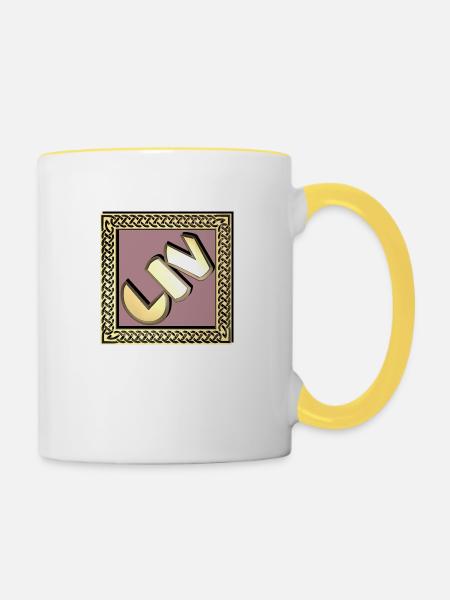 liv - Tasse zweifarbig - Weiß/Gelb