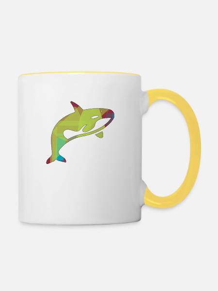 Orca - Tasse zweifarbig - Weiß/Gelb