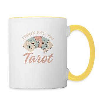 Tarot jeu de cartes poker - Mug contrasté - blanc/jaune - Droite