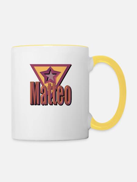 matteo - Tasse zweifarbig - Weiß/Gelb