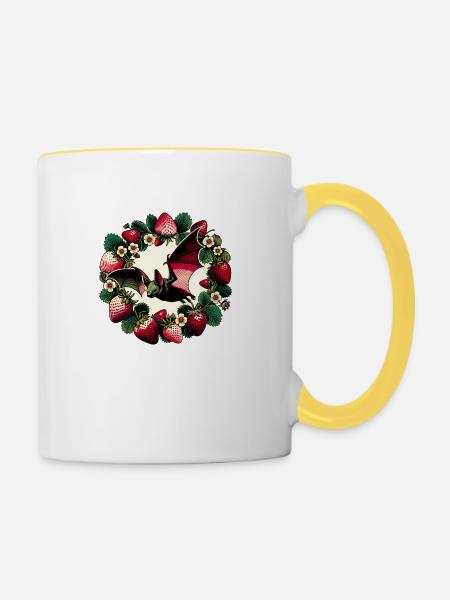 Fledermaus-Liebe - Tasse zweifarbig - Weiß/Gelb