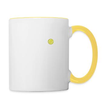 Sorry Can't Tennis Bye Zitat Lustiger Sportspruch - Tasse zweifarbig - Weiß/Gelb - Rechts