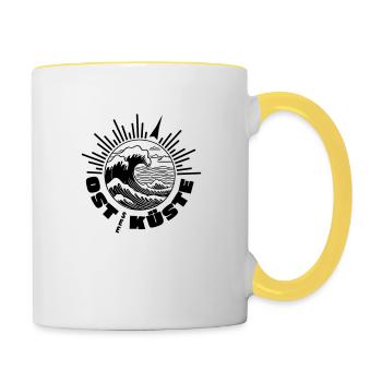 Baltic Sea Coast surf - Contrasting Mug - white/yellow - Right