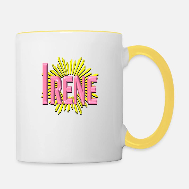 irene2 - Contrasting Mug - white/yellow