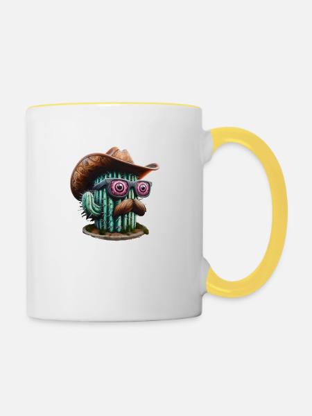 CowTus - Tasse zweifarbig - Weiß/Gelb