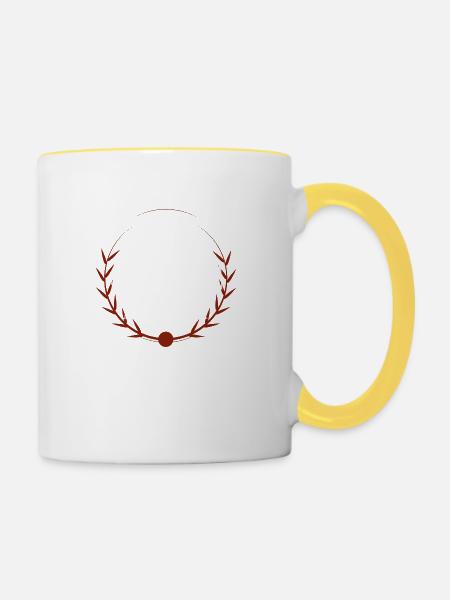 love community love funny sayings - Tasse zweifarbig - Weiß/Gelb